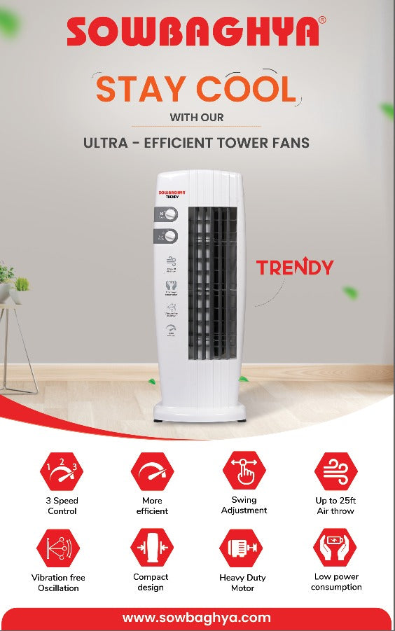 Sowbaghya TRENDY Tower Fan