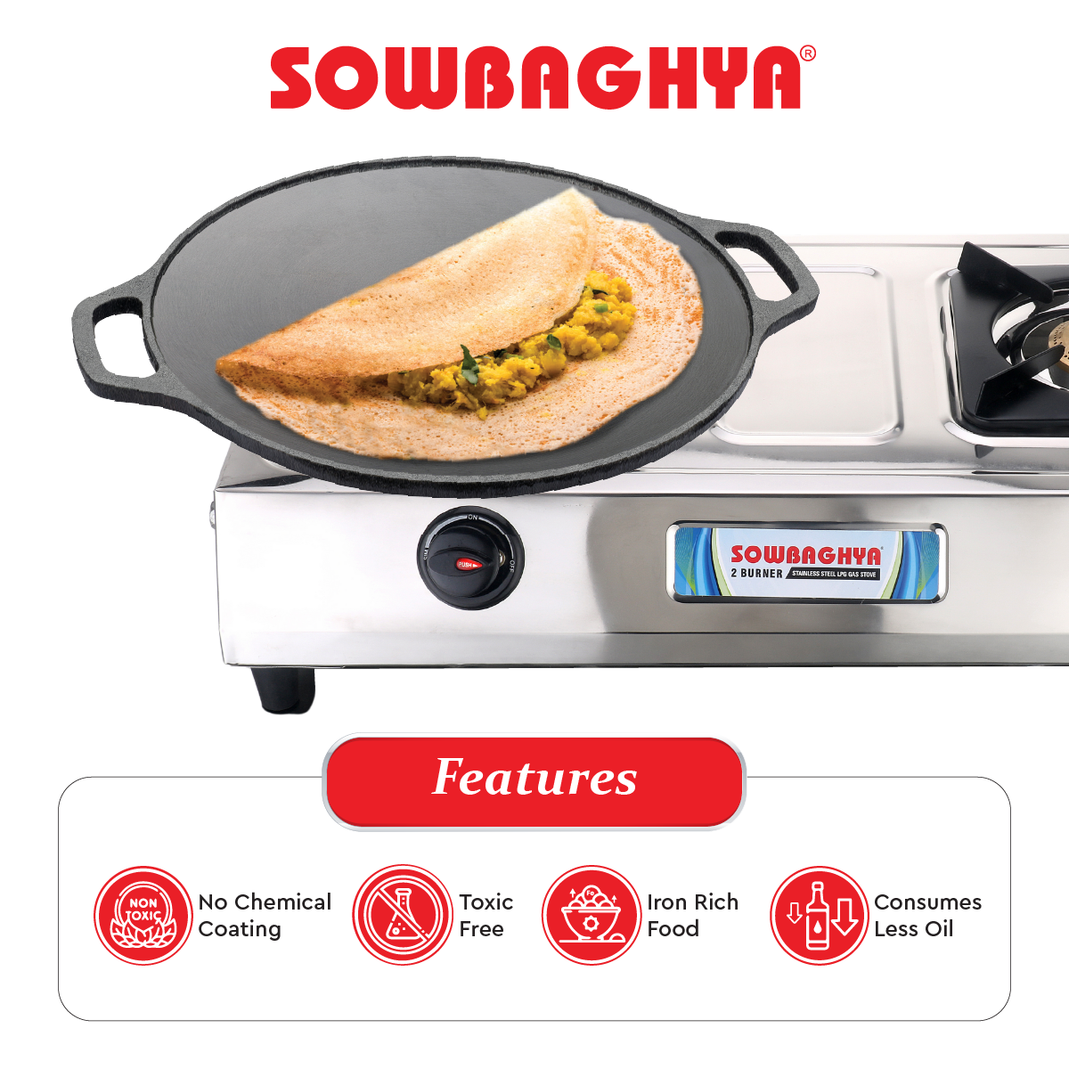 Cast Iron Dosa Tawa  32cm - 0