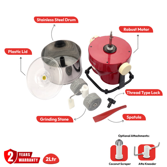 2 Ltr SHREE - Tilting Wet Grinder with Attachment