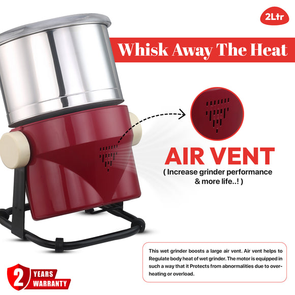 2 Ltr SHREE - Tilting Wet Grinder with Attachment