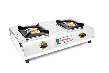 2 Burner Stainless Steel Gas Stove - Zylo - 0