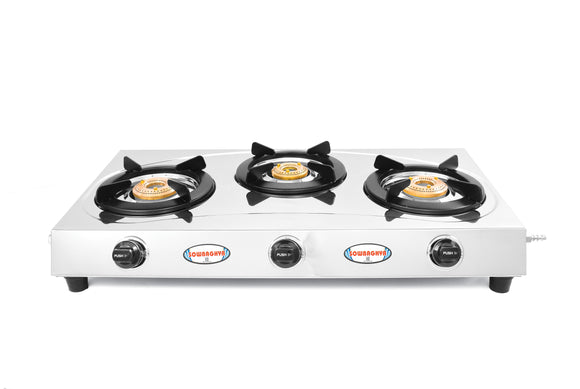 3 burner Stainless Steel Gas Stove - Zylo