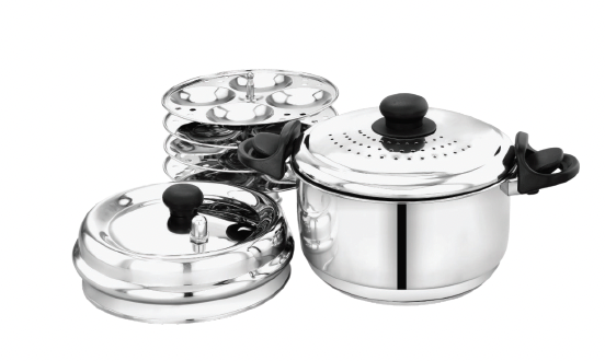 Stainer 2 in 1 Stainer Cum Idly Pot 4 Ltr Capacity