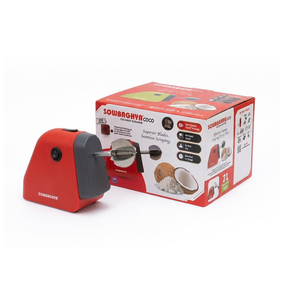 Sowbaghya Coco - 2 in 1 Electric Coconut Scraper and Multi Function Sharpener