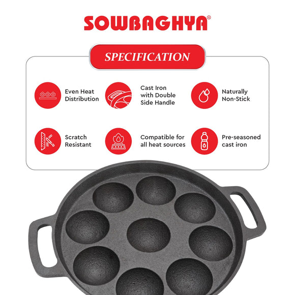 Cast Iron Paniyarakkal 9 Pits