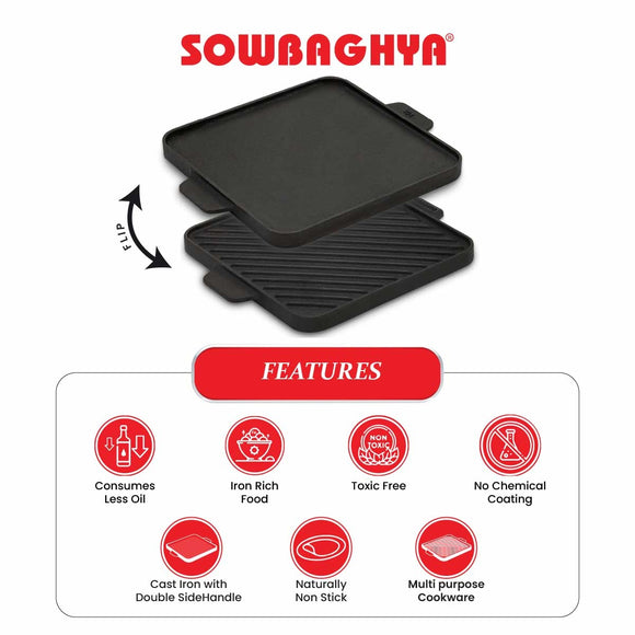 Cast Iron 2in1 Flip Tawa