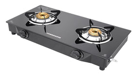 Elanza 2 Burner Glass Top Gas Stove - 0