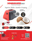 Sowbaghya Coco - 2 in 1 Electric Coconut Scraper and Multi Function Sharpener-16