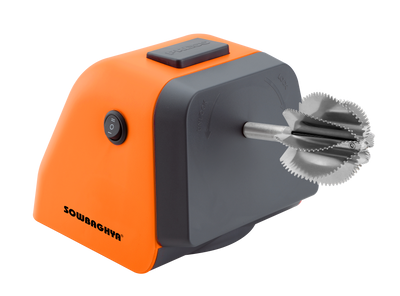 Buy orange Sowbaghya Coco - 2 in 1 Electric Coconut Scraper and Multi Function Sharpener