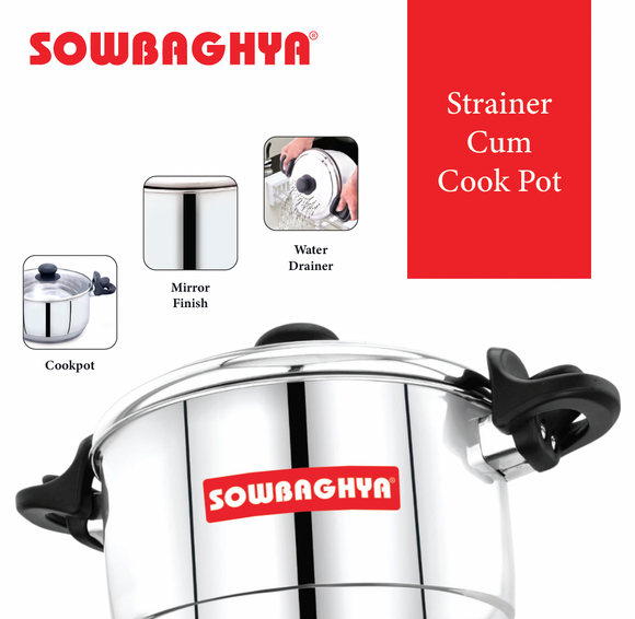 Stainer Cum Cook Pot 4 Ltr Capacity