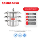 SS 3 Tier Streamer Pot with Lid-3