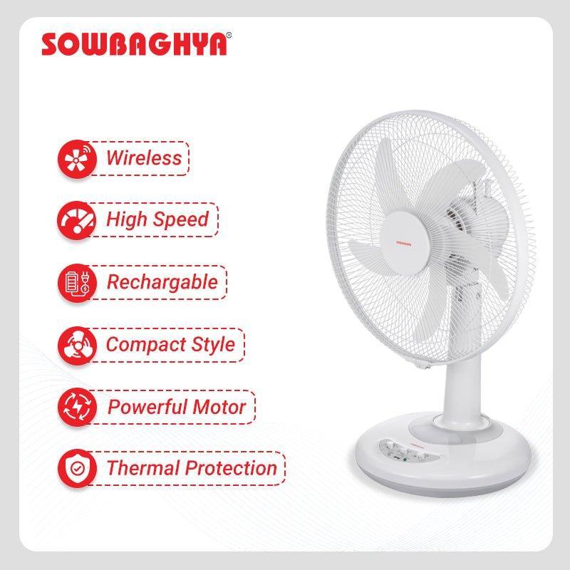 16inch Rechargeable Table Fan - SOWBAGHYA