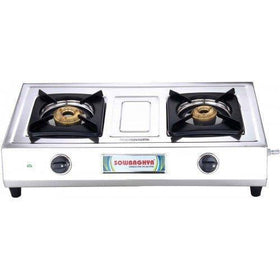 2 Burner Stainless Steel Gas Stove - SOWBAGHYA