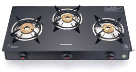 3 Burner Elite - Glass Top Gas Stove - SOWBAGHYA - SOWBAGHYA