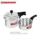 3 Lit Elite Induction Base ALU Pressure Cooker & Pan - SOWBAGHYA