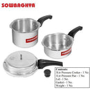 3 Lit Elite Induction Base ALU Pressure Cooker & Pan - SOWBAGHYA