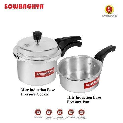Lit Elite Induction Base ALU Pressure Cooker Pan SOWBAGHYA