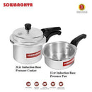 3 Lit Elite Induction Base ALU Pressure Cooker & Pan - SOWBAGHYA