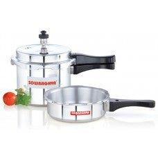 3 Lit Elite Induction Base ALU Pressure Cooker & Pan - SOWBAGHYA