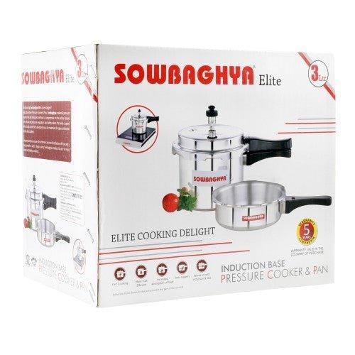 3 Lit Elite Induction Base ALU Pressure Cooker & Pan - SOWBAGHYA