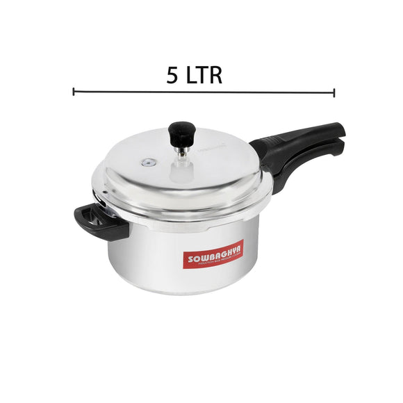 5 Lit Elite Induction Base ALU Pressure Cooker & Pan - SOWBAGHYA