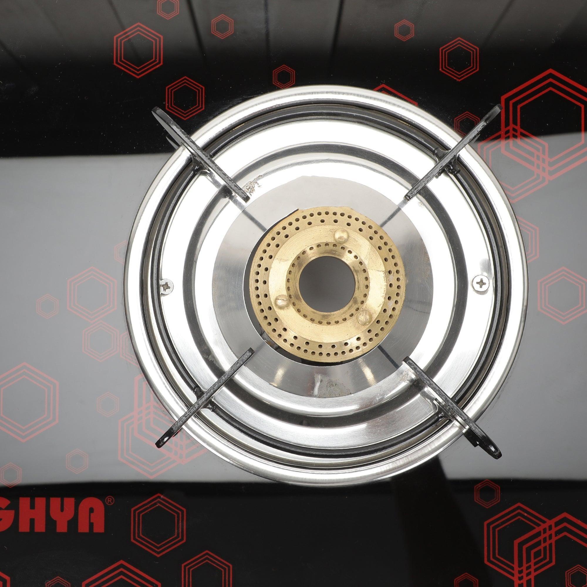 Compact 2 Burner Glass Top Gas Stove with tray SOWBAGHYA