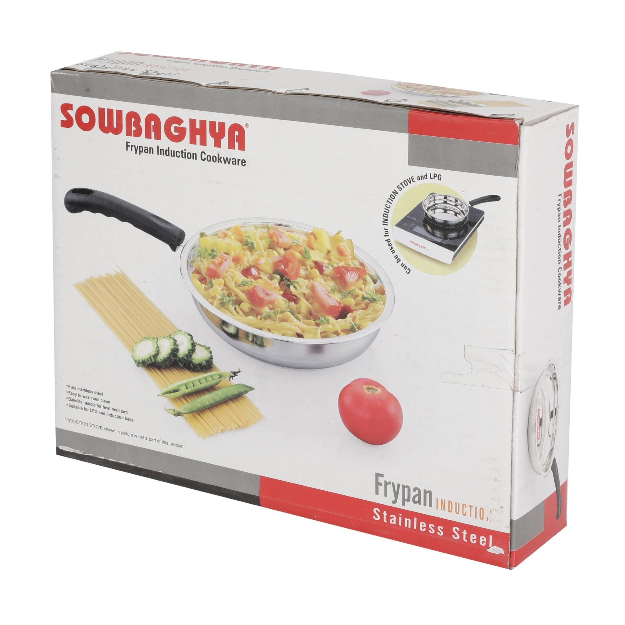Induction Base Stainless Steel Fry Pan 22cm - SOWBAGHYA