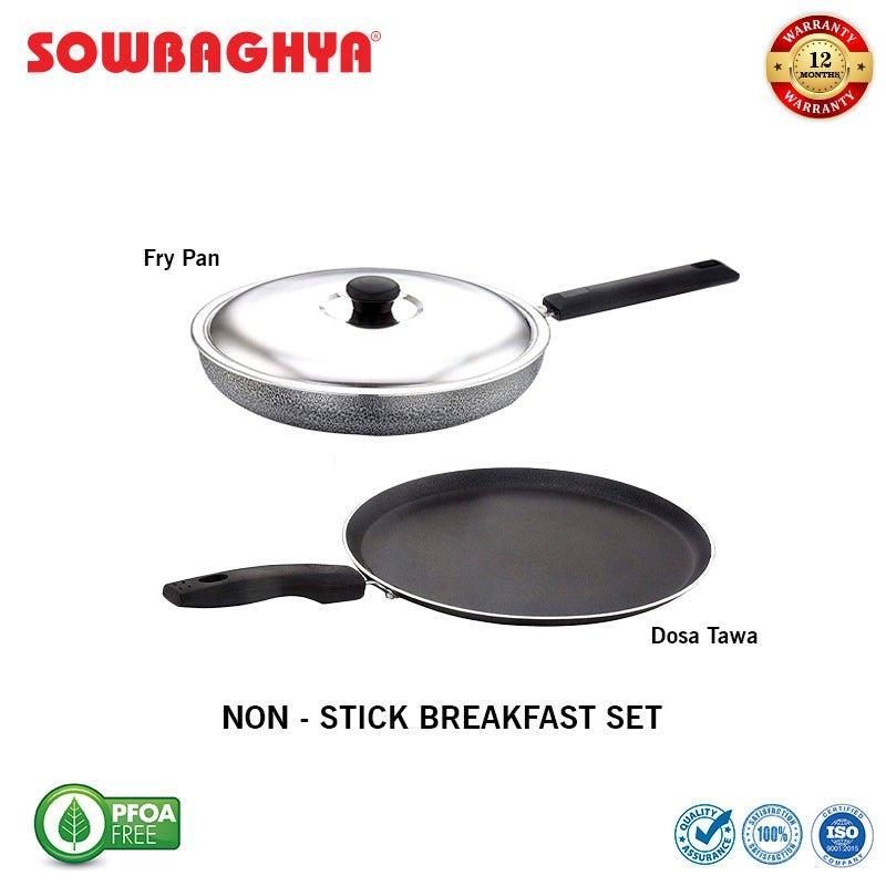 NS Breakfast Set (Dosa Tawa & Fry Pan with SS Lid) - SOWBAGHYA