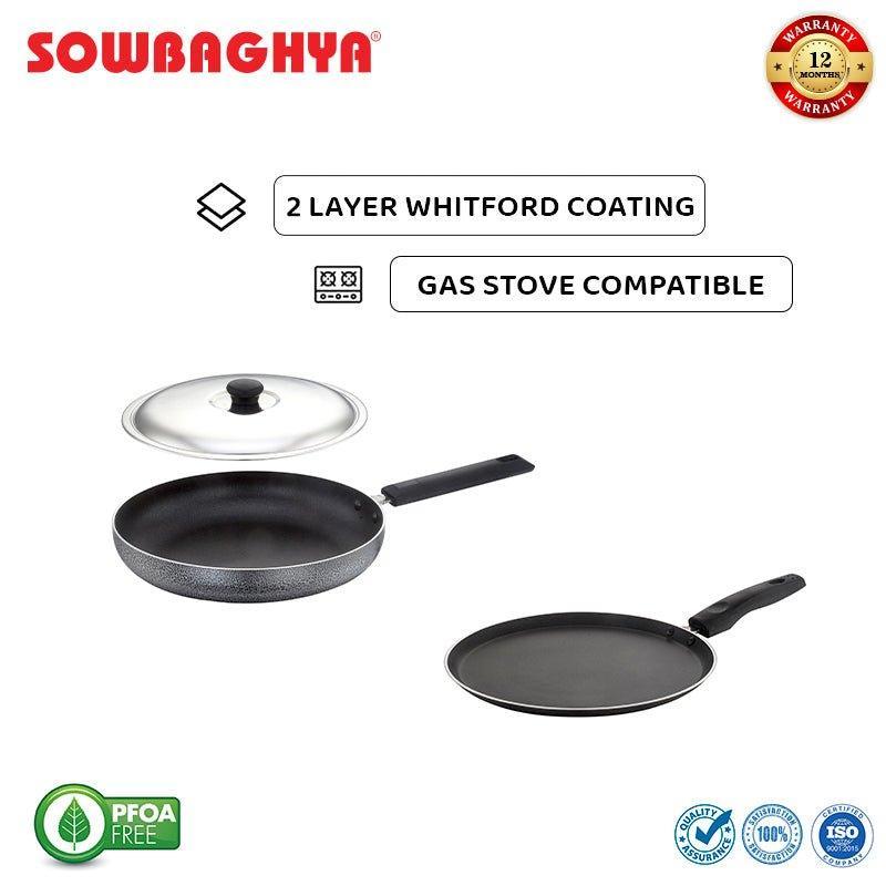 NS Breakfast Set (Dosa Tawa & Fry Pan with SS Lid) - SOWBAGHYA