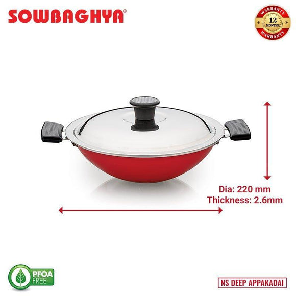 NS Deep Appakadai with SS Lid (2.6mm thickness) - SOWBAGHYA