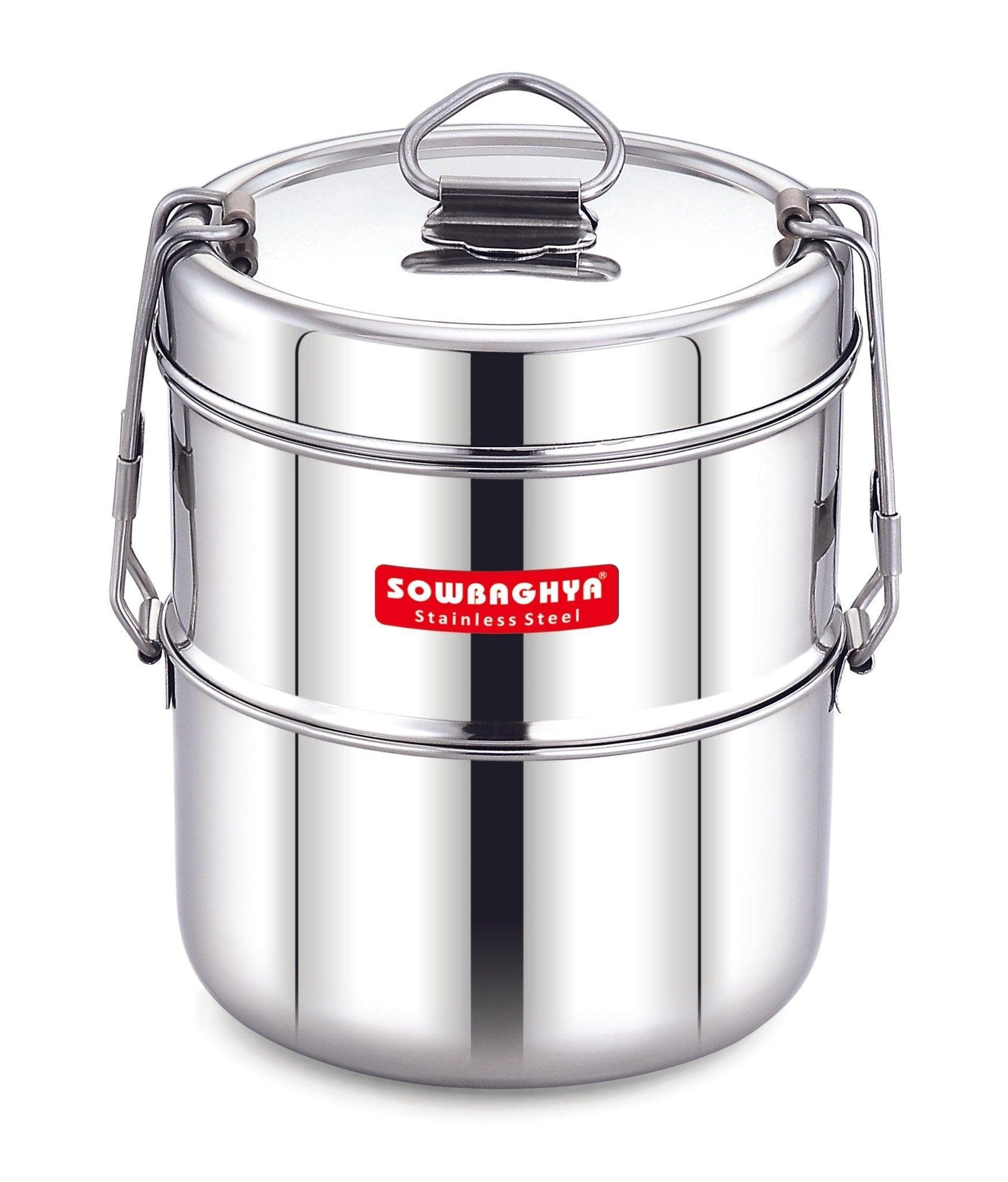 Stainless Steel Lunch Box -Double - SOWBAGHYA