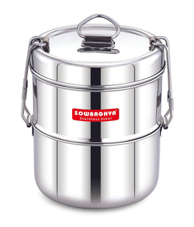 Stainless Steel Lunch Box -Double - SOWBAGHYA