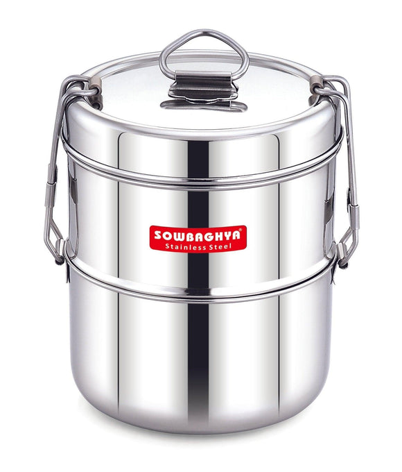 Stainless Steel Lunch Box -Double - SOWBAGHYA