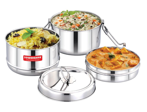 Stainless Steel Lunch Box -Double - SOWBAGHYA