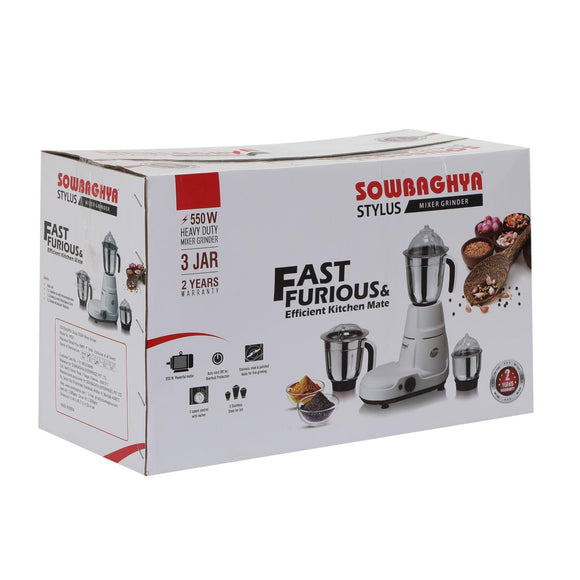 STYLUS - 550Watts Mixer Grinder - SOWBAGHYA